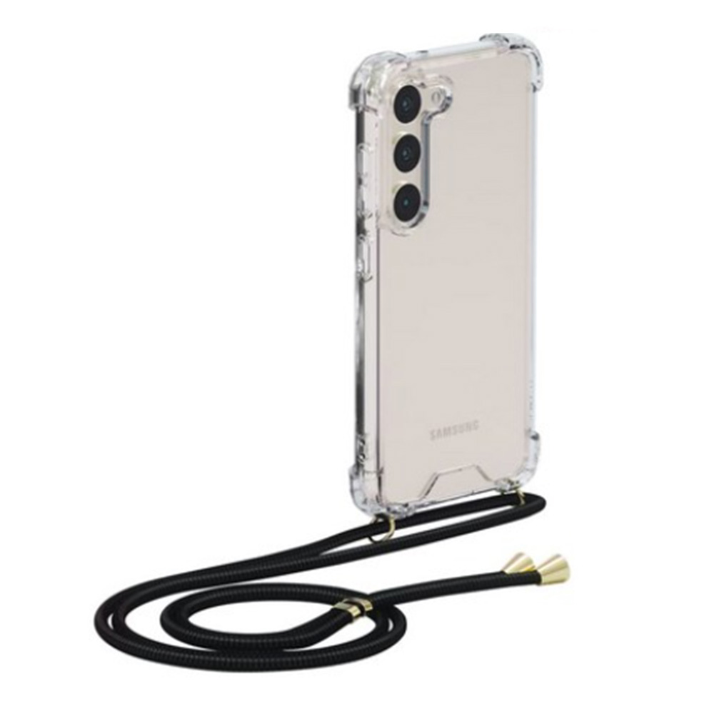 에어 범퍼 스트랩 목걸이 케이스 투명, 갤럭시S23 플러스