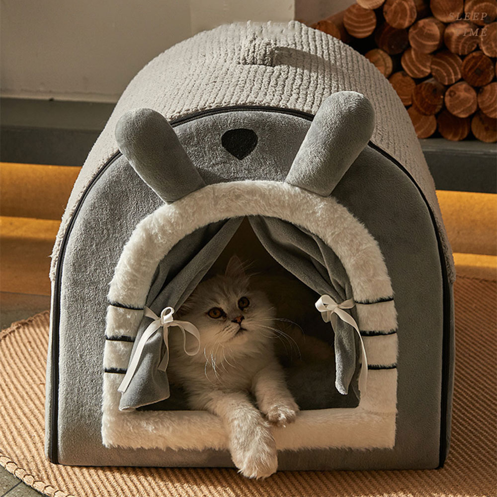 MIAMIA 대형 고양이 숨숨집 강아지 동굴 겨울 하우스 S