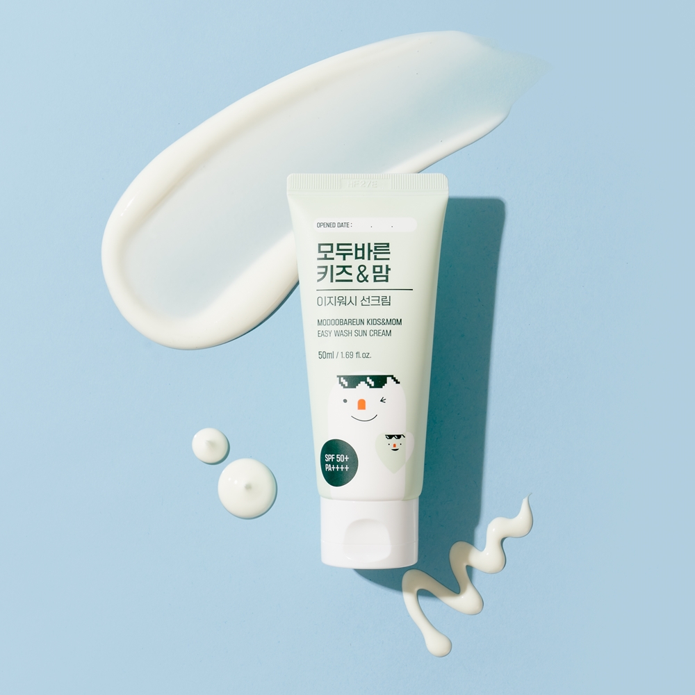 모두바른 아기 선크림 50mlx2 끈적임없는 키즈 워셔블 썬케어 SPF50 PA++++ - 메인 이미지