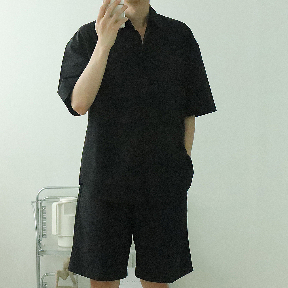 남자셔츠 남자반팔셔츠 오버핏 나일론 남성남방 이미지 3