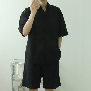 남자셔츠 남자반팔셔츠 오버핏 나일론 남성남방 착용 후기 | 사이즈/핏 총정리 - 상품 이미지 3