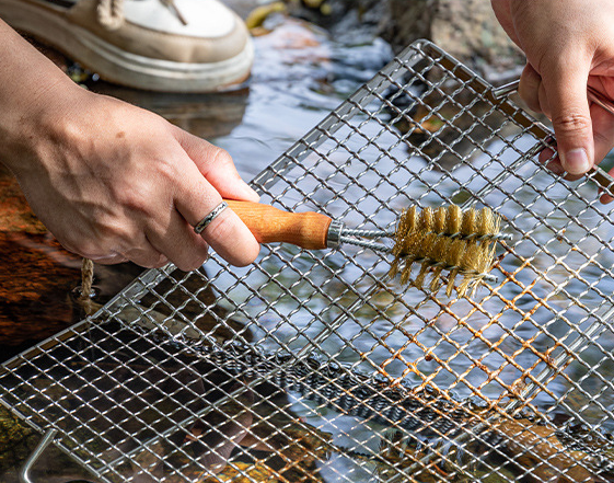 캠핑문 구리 와이어 그릴 청소 브러쉬 SJ-16