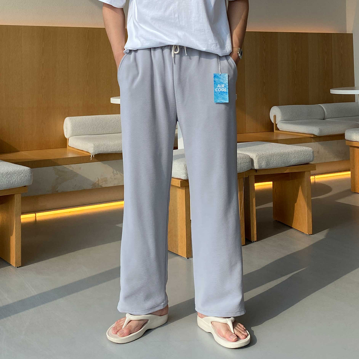 남자와이드팬츠 남자여름바지 구김없는바지 - 상세 이미지 5