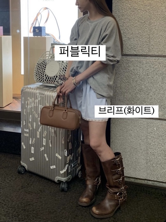 아웃핏 퍼블릭 티셔츠 썸머 나그랑 맨투맨 여리핏 긴팔 그레이 티 이미지 3
