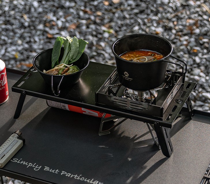 캠핑문 솔로 키친 소토 바람막이 차열 스텐 테이블 SK-310-CP