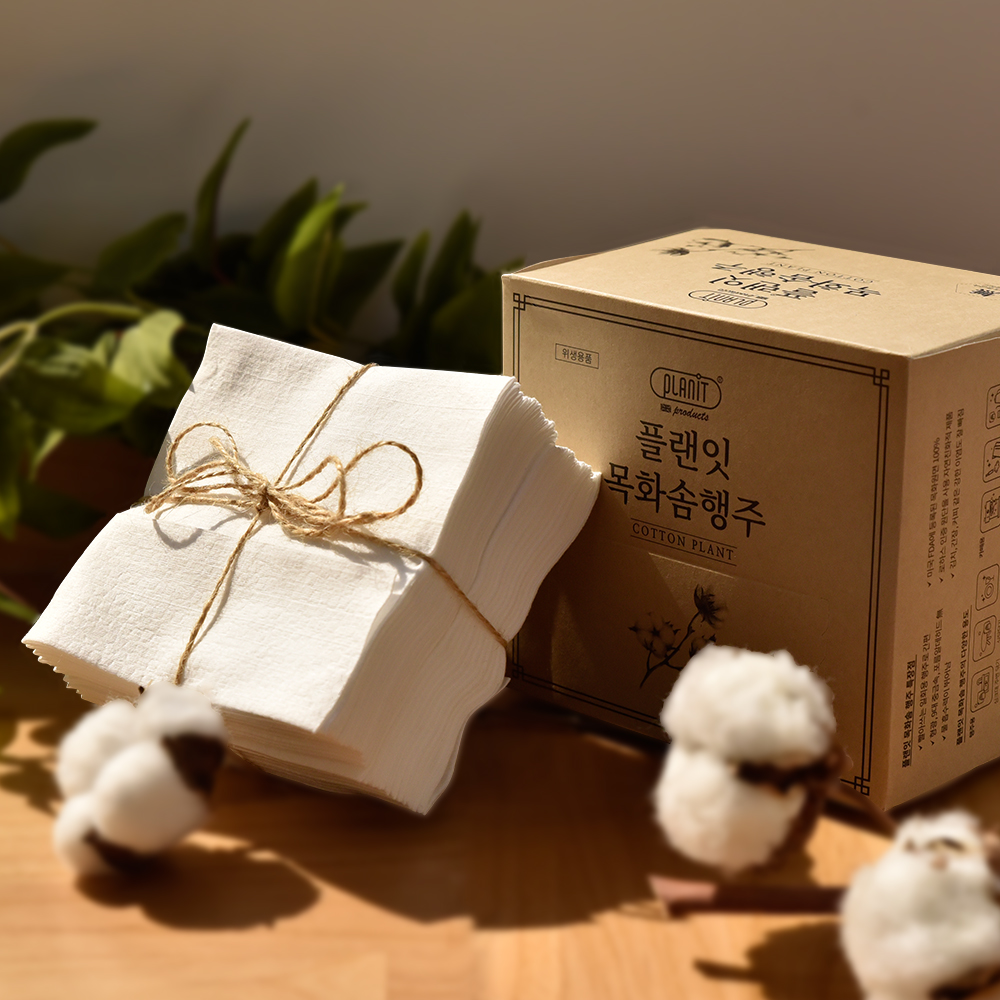 플랜잇 100% 코튼 친환경 목화솜 카페 행주 5박스(150매)