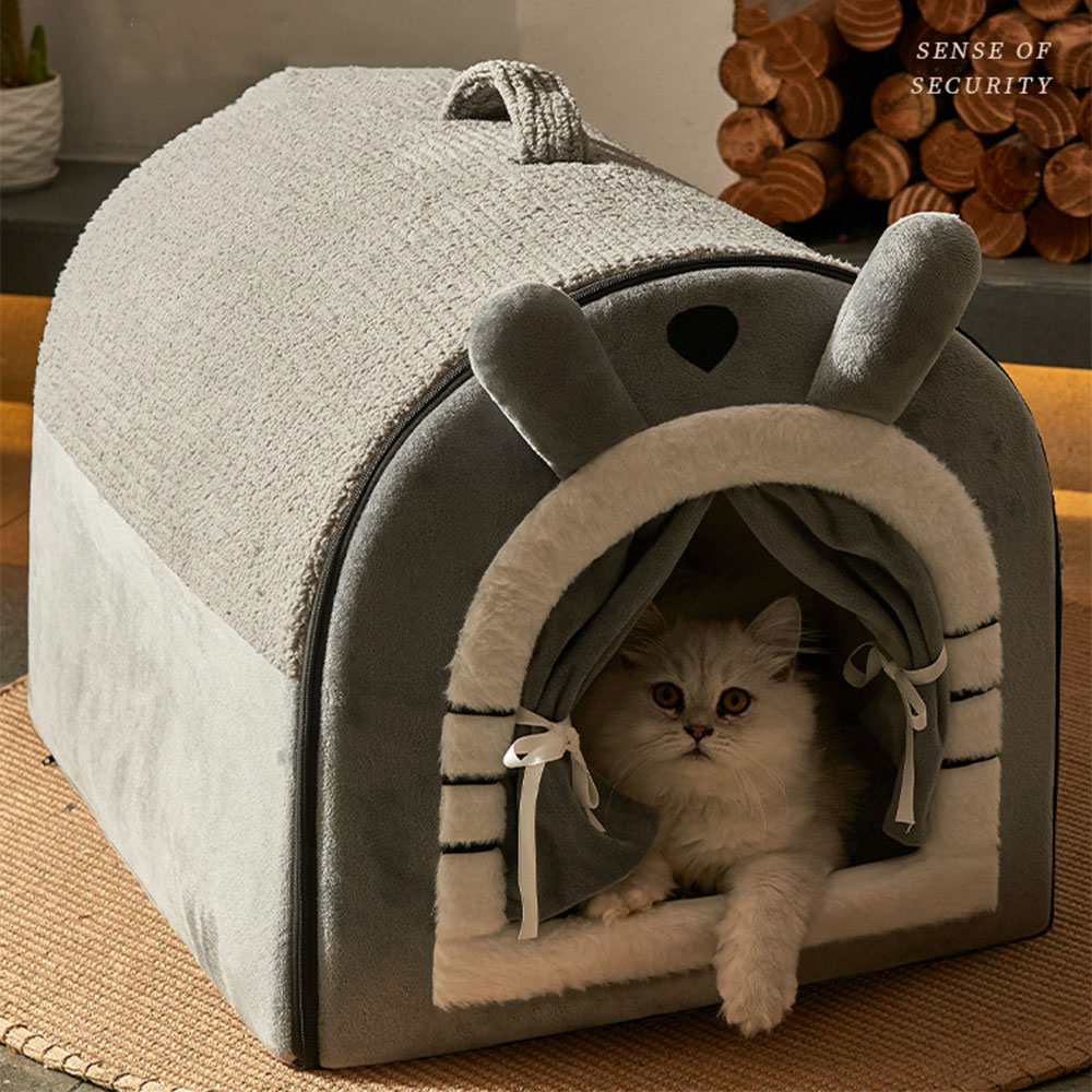 MIAMIA 대형 고양이 숨숨집 강아지 동굴 겨울 하우스 S