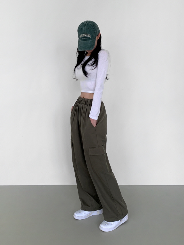 [숏,기본,롱 3기장!❤️] 웨더 코튼 와이드 간절기 바지 투웨이 스트링 카고 봄 롱 팬츠 상세 이미지 29