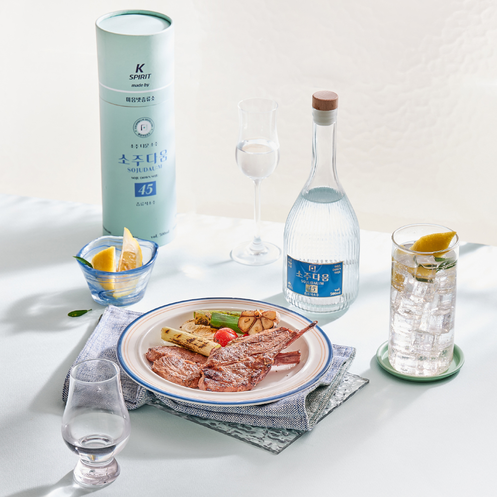 소주랩소디 출연 미음넷증류소 소주다움45 500ml 45% 프리미엄 하이볼용 증류식소주 1병 - 상세 이미지 4
