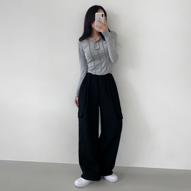 [숏,기본,롱 3기장!❤️] 웨더 코튼 와이드 간절기 바지 투웨이 스트링 카고 봄 롱 팬츠 상세 이미지 59
