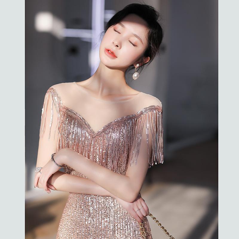 연주드레스 합창단 이브닝 무대 시상식 스팽글 2부 드레스 - 상품 이미지