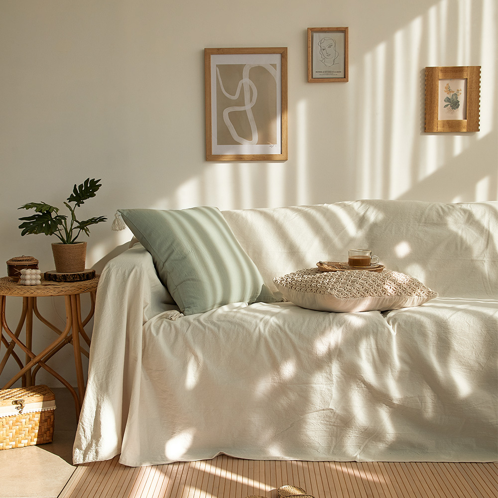 프리미엄 쇼파커버 워싱면 광목 패브릭 베이직 1 2인용 260x220