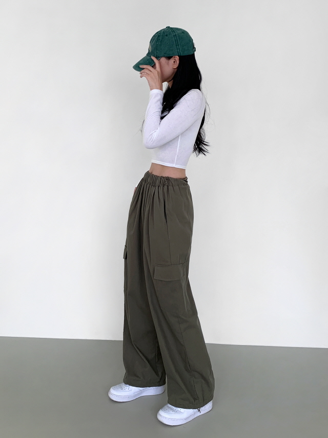 [숏,기본,롱 3기장!❤️] 웨더 코튼 와이드 간절기 바지 투웨이 스트링 카고 봄 롱 팬츠 상세 이미지 28