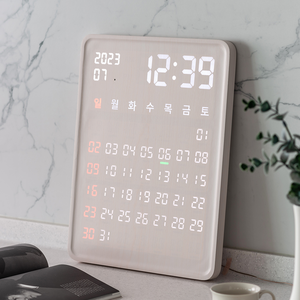 플라이토 와이파이 홀릭 인테리어 전자 달력 LED 벽시계