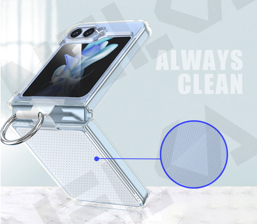 갤럭시 플립 케이스 링 고리 슬림 투명, 갤럭시Z 플립5 - 상세 이미지 4