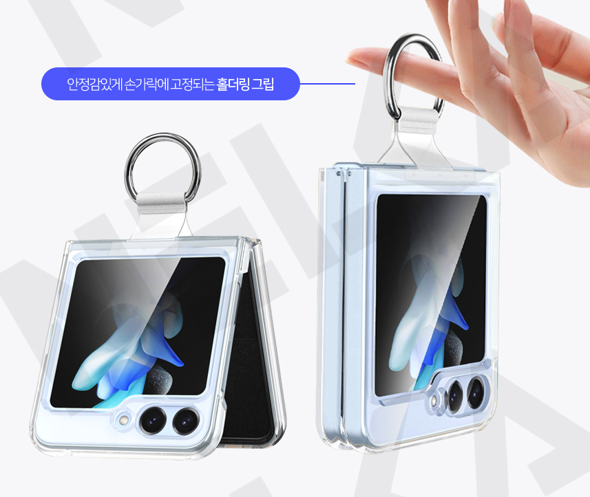 갤럭시 플립 케이스 링 고리 슬림 투명, 갤럭시Z 플립6 - 상세 이미지 5