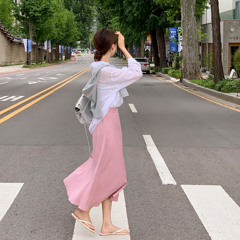 [투데이Pick]  뒷밴딩 플레어 롱 스커트 sk6509 이미지 2