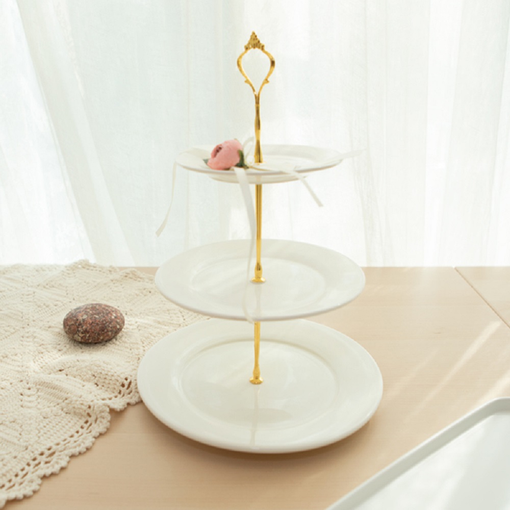 디저트접시 플레이팅접시 케이크스탠드 3단트레이 애프터눈티세트 - 상세 이미지 5