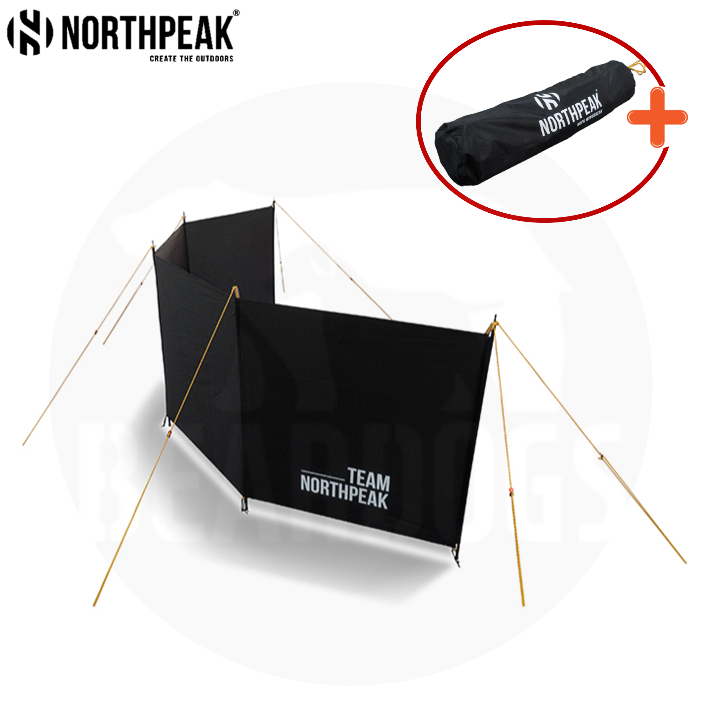 노스피크 윈드브레이크 바람막이 윈드 스크린 블랙