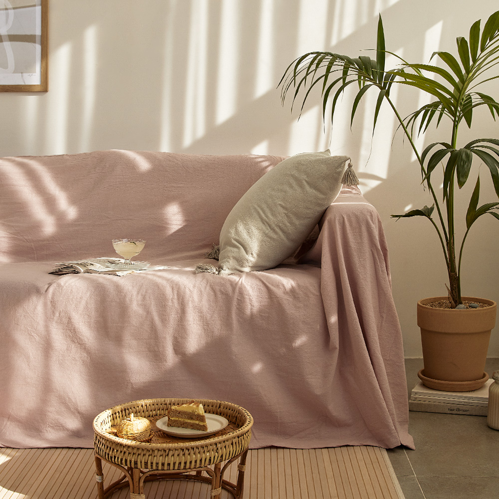 프리미엄 쇼파커버 워싱면 광목 패브릭 베이직 1 2인용 260x220