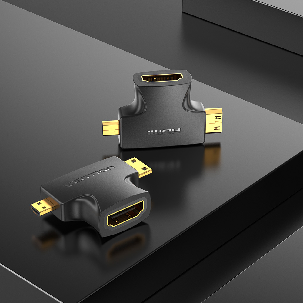 벤션 2in1 HDMI to Mini Micro HDMI 변환 젠더, AGFB0 - 상세 이미지 2