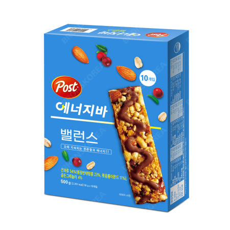 포스트 에너지바 밸런스 500g(10개입) 프로틴바 과자 견과류