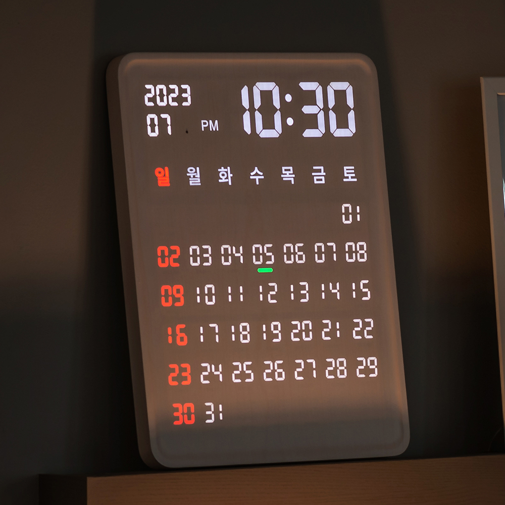 플라이토 와이파이 홀릭 인테리어 전자 달력 LED 벽시계