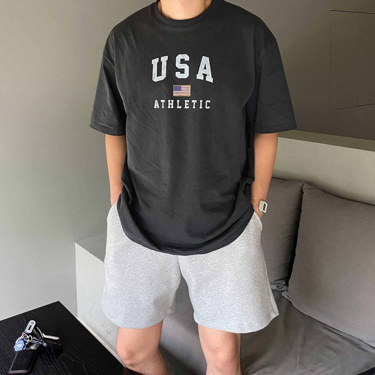USA반팔 피그먼트반팔 두꺼운반팔티 이미지 2