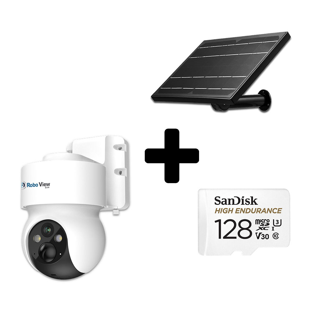 글로벌아이넷 로보뷰S4+8W태양광 4G LTE 무선 CCTV IP 카메라 128GB - 메인 이미지