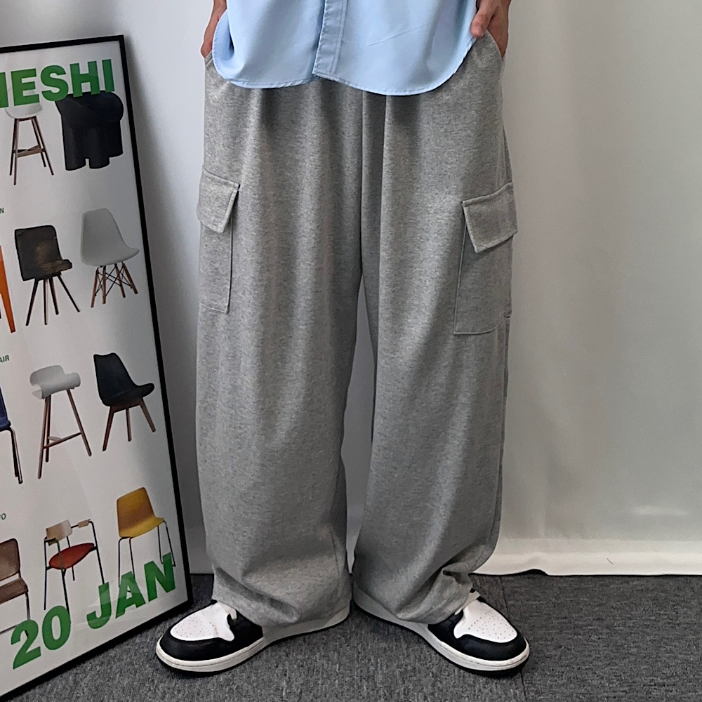 1+1 스웻팬츠 통넓은바지 남자벌룬팬츠 - 상세 이미지 4