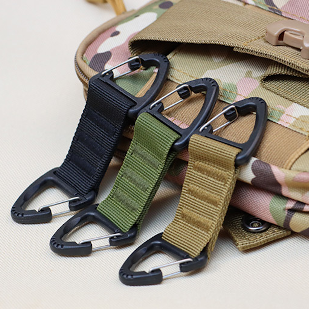 카라비너 스트랩 웨빙고리 양방향 더블 후크 배낭 가방 캠핑 등산