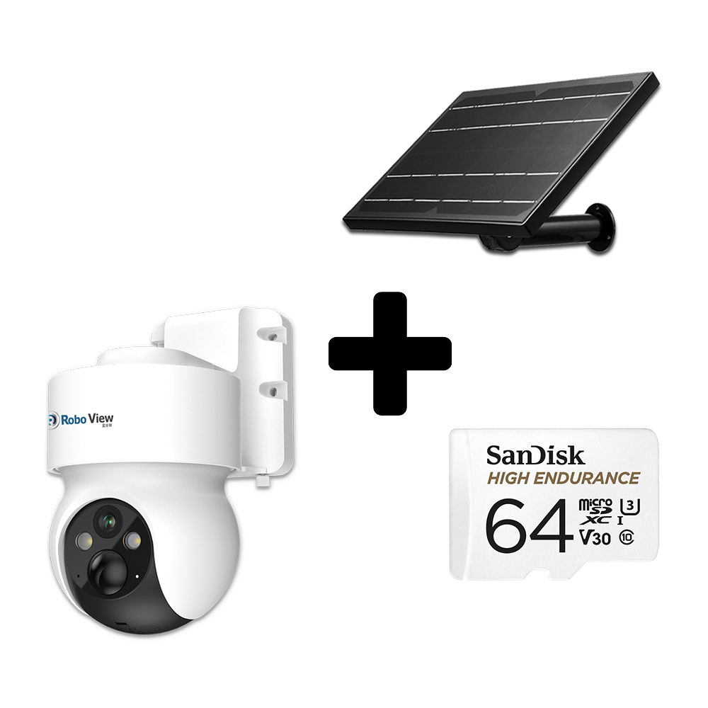 글로벌아이넷 로보뷰S4+8W태양광 4G LTE 무선 CCTV IP 카메라 64GB - 메인 이미지