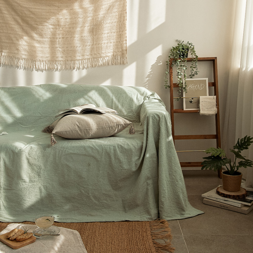 프리미엄 쇼파커버 워싱면 광목 패브릭 베이직 1 2인용 260x220