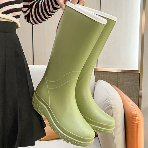 여성 장화 스트라이프 롱 레인부츠 (빅사이즈 성인 여름 예쁜 비 미끄럼방지 방수)