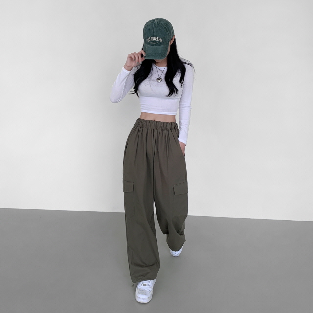 [숏,기본,롱 3기장!❤️] 웨더 코튼 와이드 간절기 바지 투웨이 스트링 카고 봄 롱 팬츠 상세 이미지 25