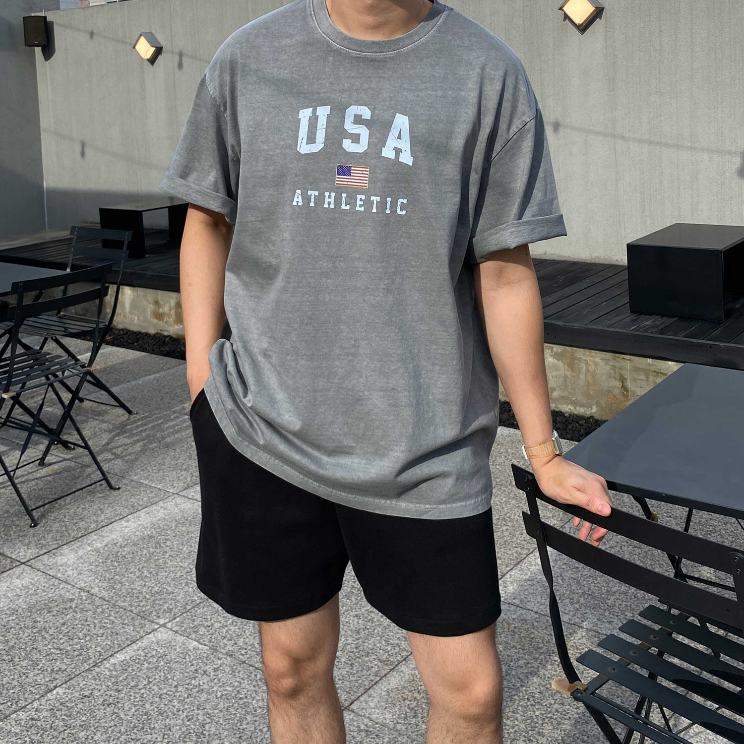 USA반팔 피그먼트반팔 두꺼운반팔티 이미지 4