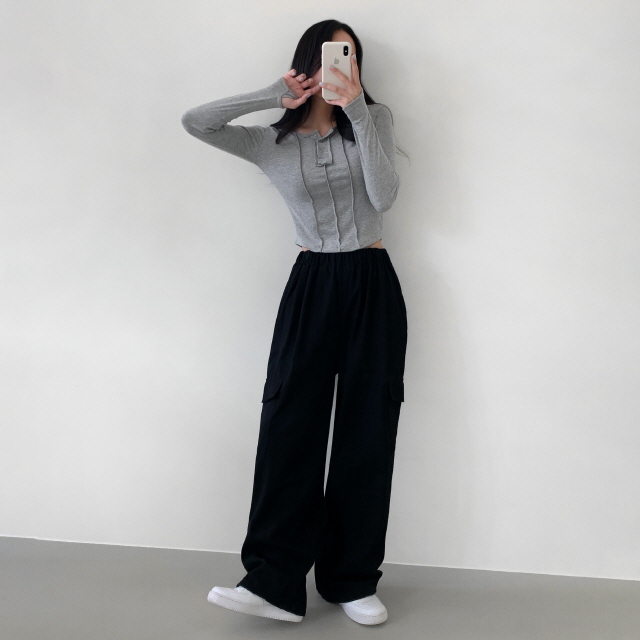 [숏,기본,롱 3기장!❤️] 웨더 코튼 와이드 간절기 바지 투웨이 스트링 카고 봄 롱 팬츠 상세 이미지 60