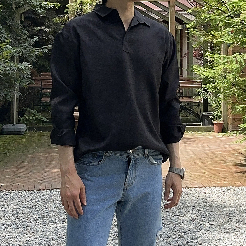 남자셔츠 반오픈 링클프리 오버핏남방 남자실크셔츠 이미지 2
