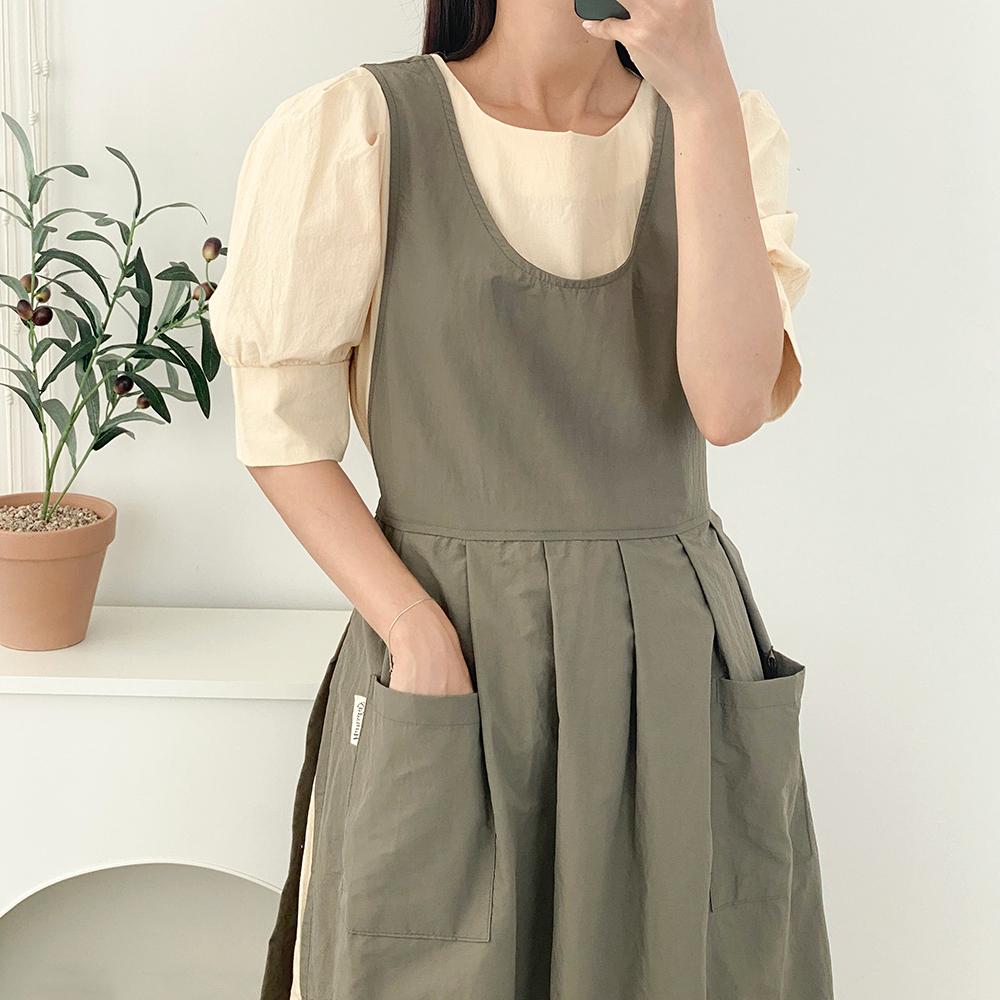 한스데이 방수 장금이 원피스 카페 공방 플로리스트 네일샵 앞치마