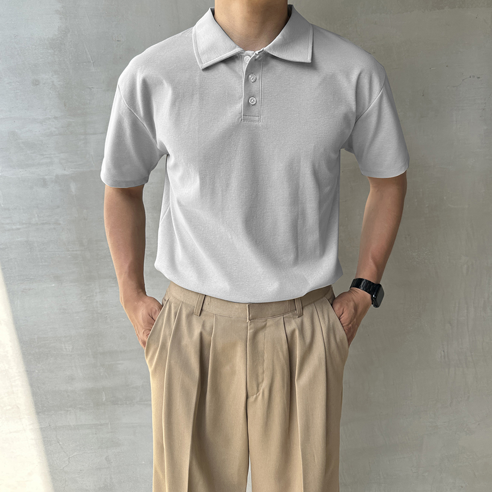 남자 냉감 사방스판 분또 카라 반팔 티셔츠 이미지 3