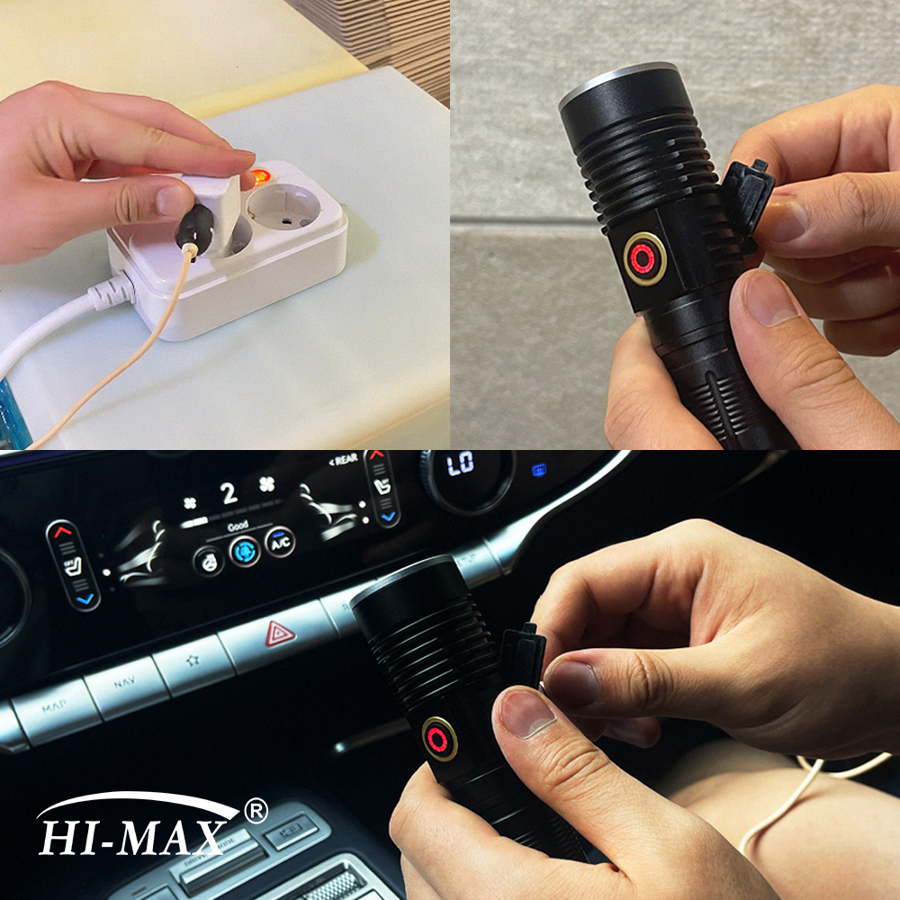 하이맥스 초강력후레쉬 줌 레이저 LED 손전등 충전식 써치라이트 캠핑 해루질랜턴 LS-20 풀세트