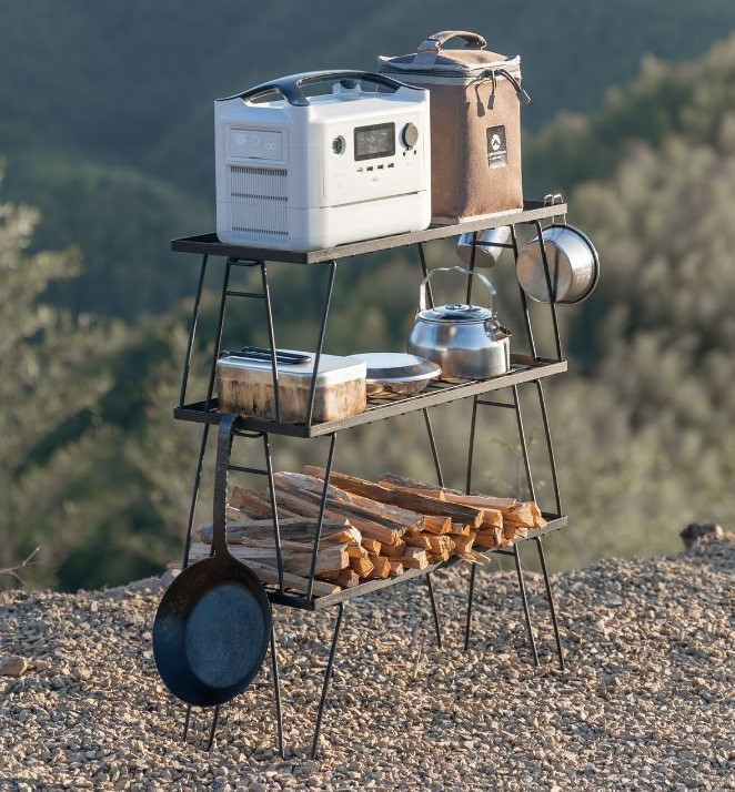 캠핑문 미니멀 멀티 필드랙 테이블 받침대 스태킹 선반 T-229