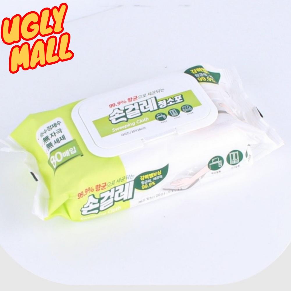 80매 손걸레청소포 물걸레물티슈 청소용물티슈 바닥청소티슈 - 상품 이미지