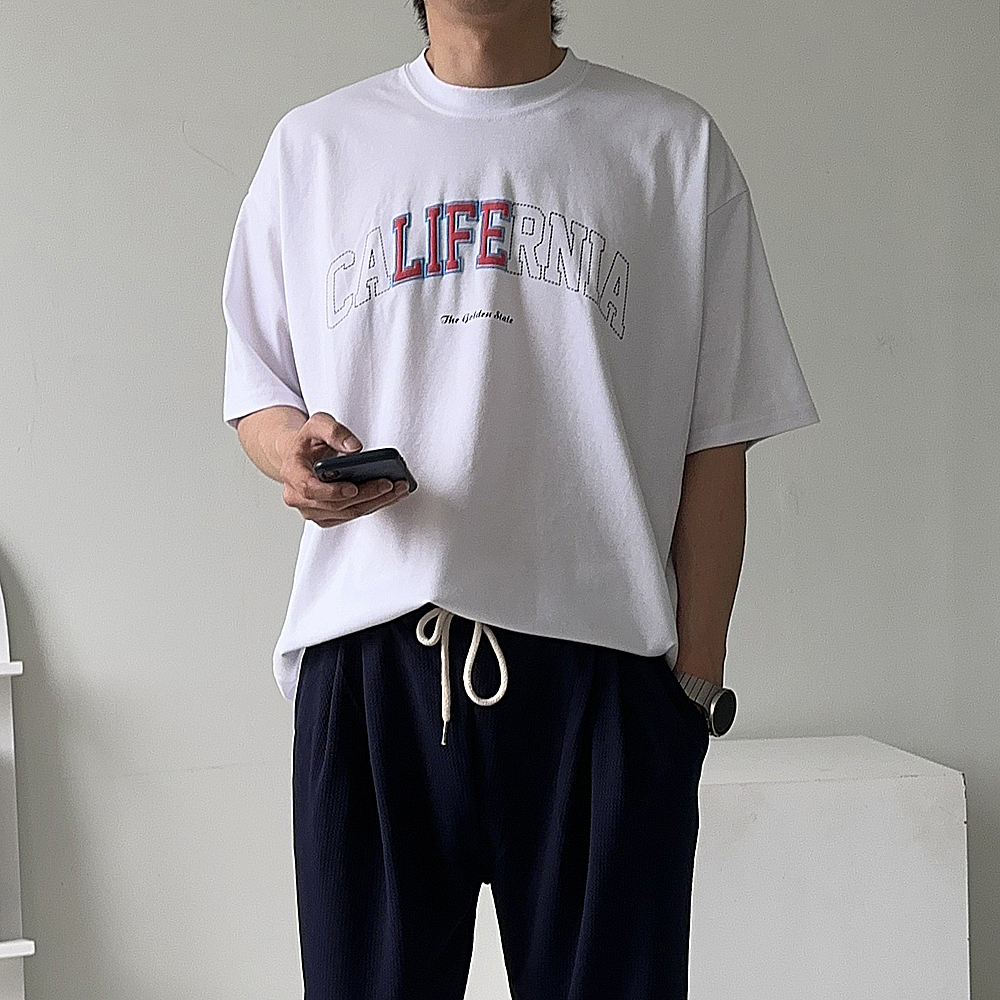 남자 오버핏 반팔티 면티 커플반팔 이미지 2