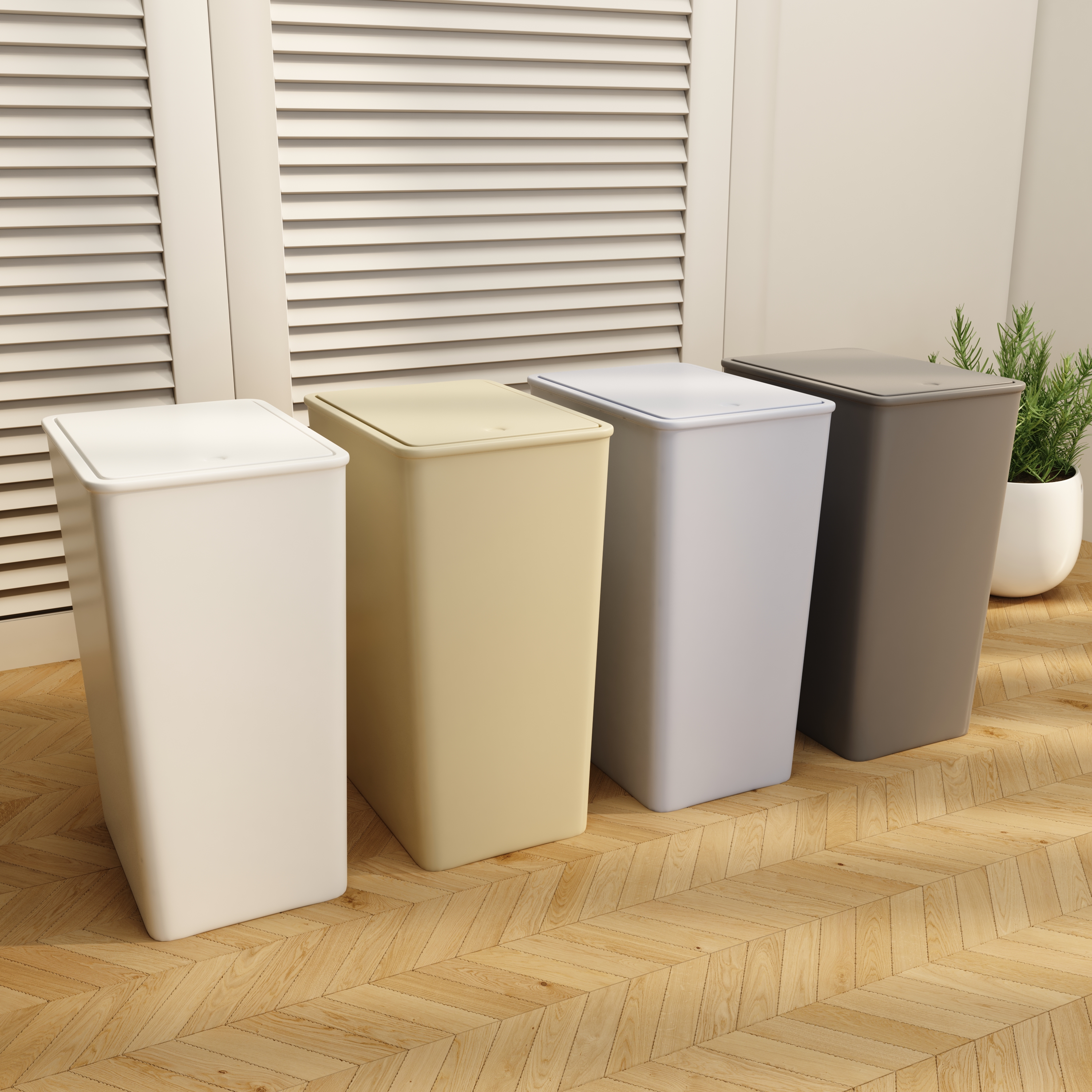 파스텔 원터치 휴지통 10L 욕실 슬림 소형 미니 화장실 쓰레기통 제품 이미지