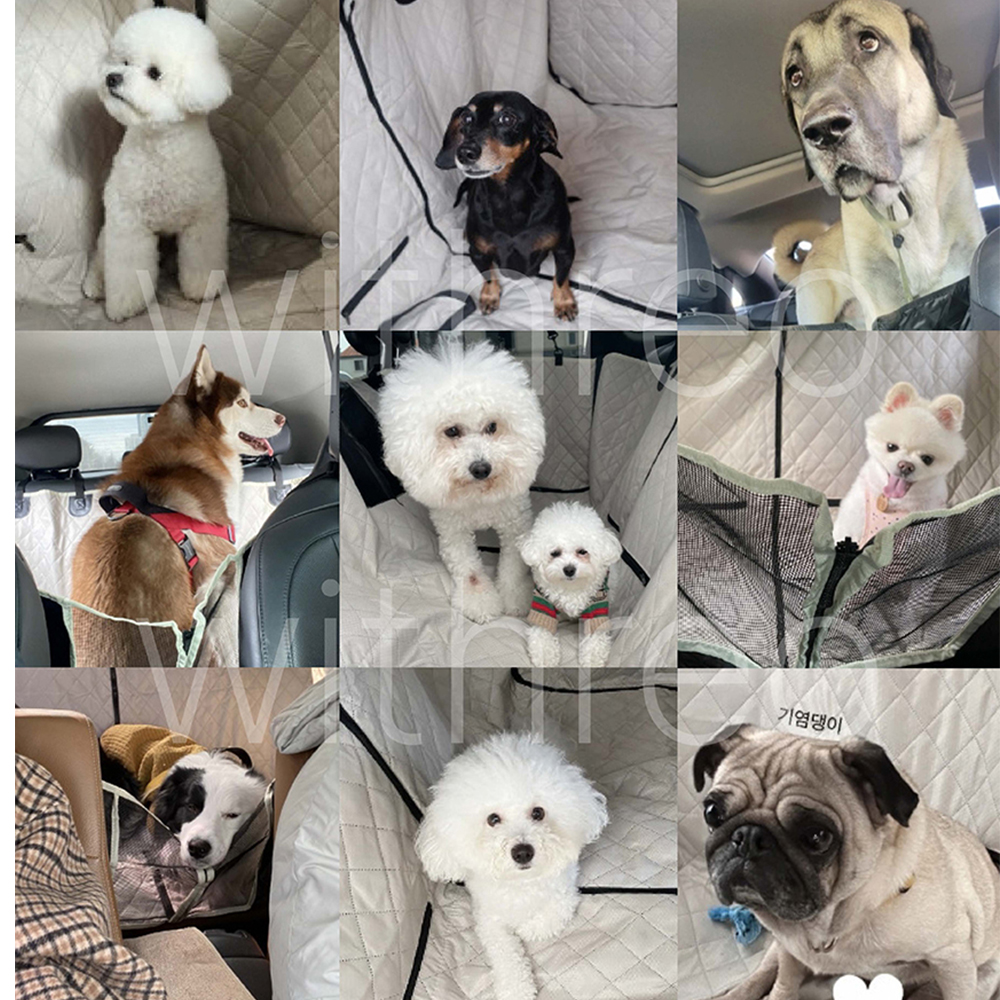위드레오 애견카시트 대형견카시트 차시트 뒷좌석 풀커버 방수 메쉬창 블랙, XL(특대형)