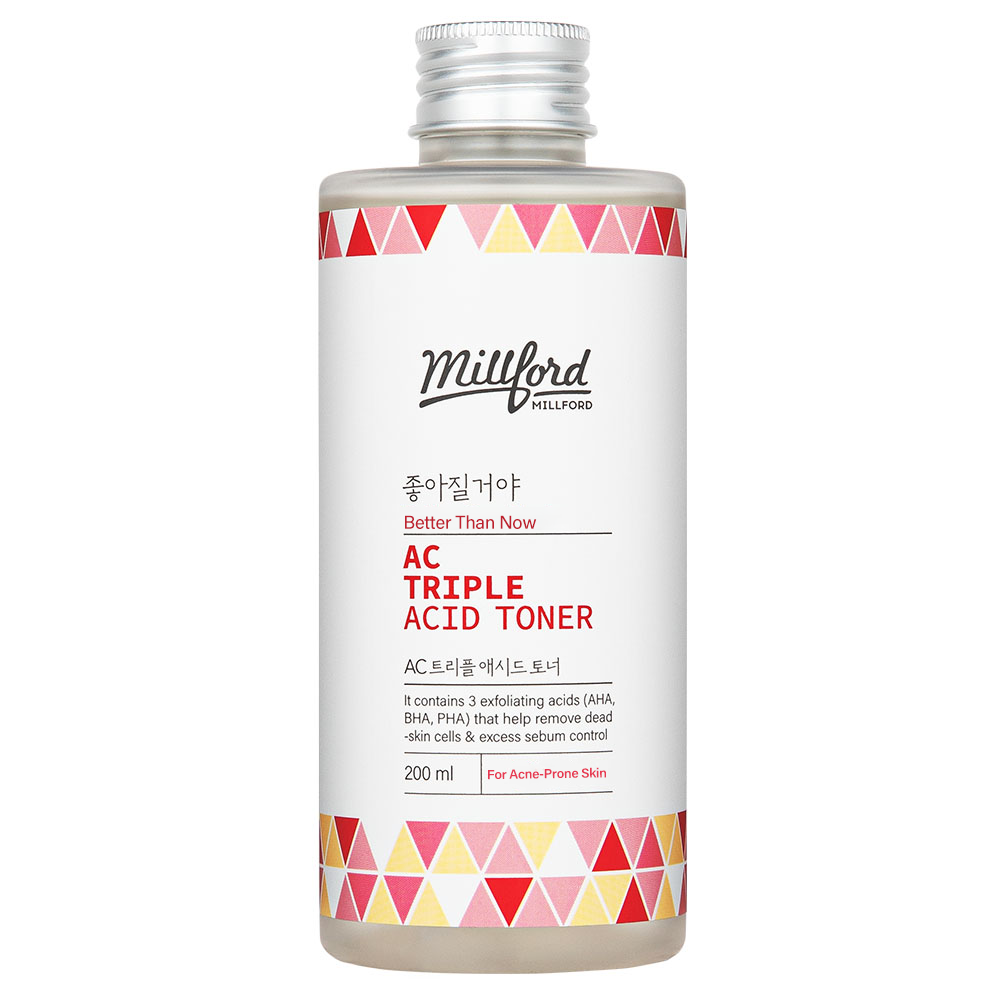 밀포드 AC 트리플 애시드 여드름 트러블 케어 지성용 토너 200ml - 상품 이미지