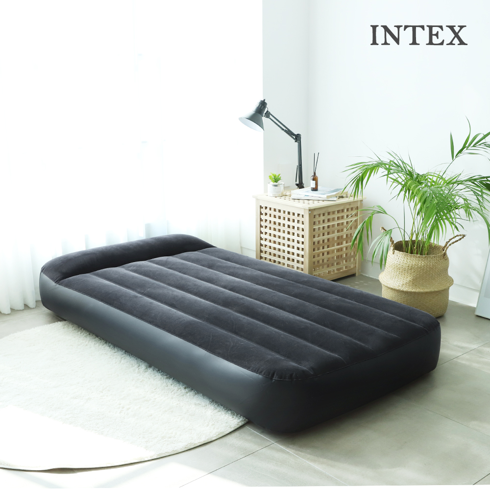 인텍스 펌프내장형 스탠다드 에어매트 캠핑매트 침대 캠핑용 휴대용 매트리스 퀸 가방