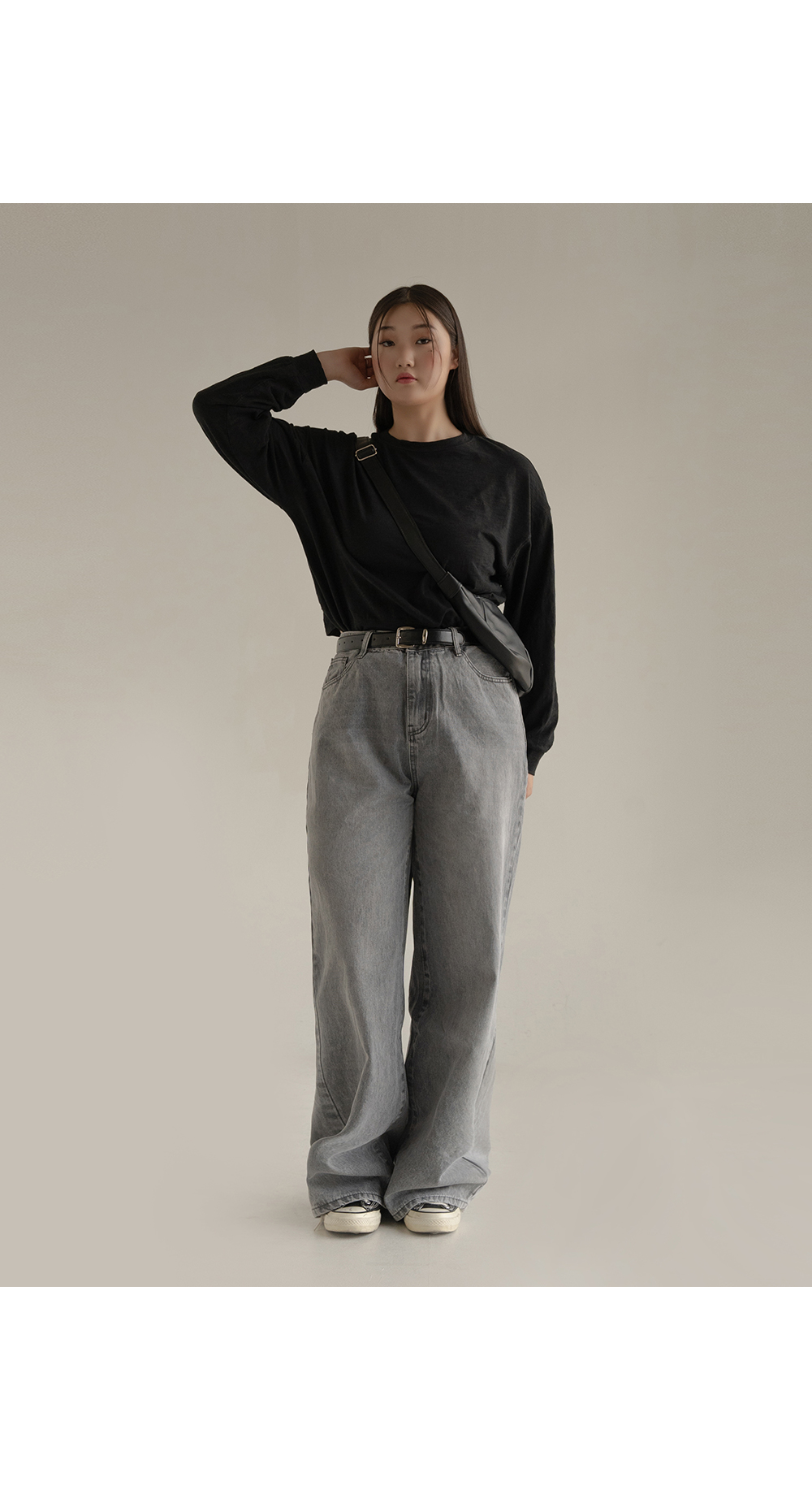 [2천장돌파][기획] 빅사이즈 S-2XL 미튼 3기장 빈티지 워싱 와이드 밴딩 청바지 상세 이미지 49