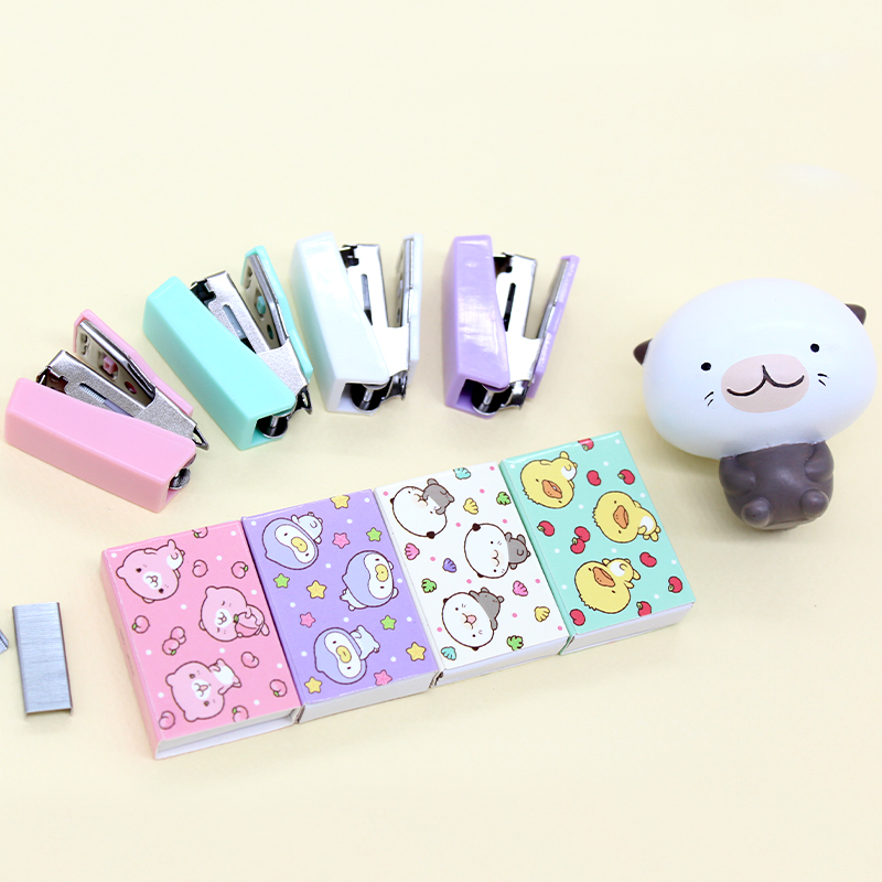 모쿠쿠 스테이플러 리필 케이스 세트 스템플러 학용품 캐릭터 문구 이미지 2